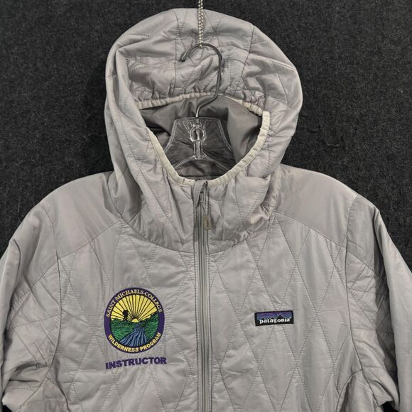 Patagonia Nano Puff Jacket Women's Medium Gray Hooded Primaloft Quilted - Picture 2 of 10